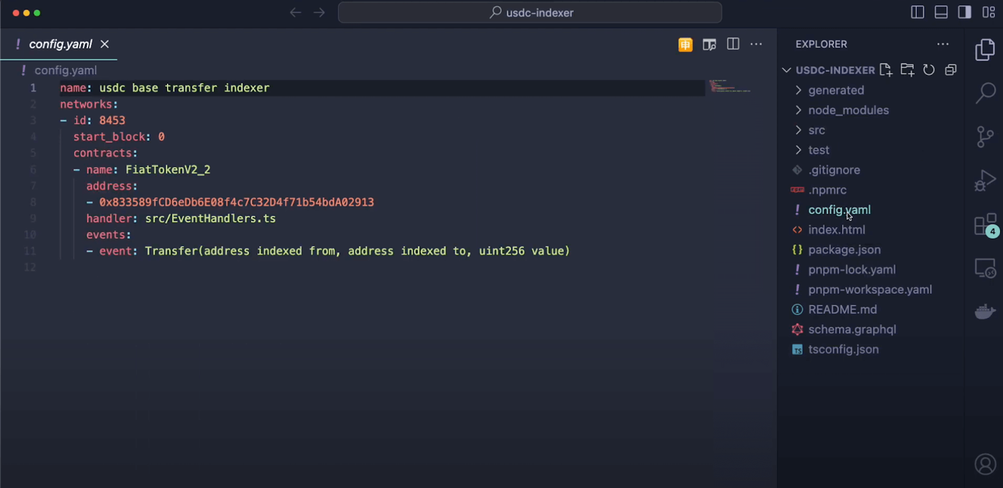 Config YAML file